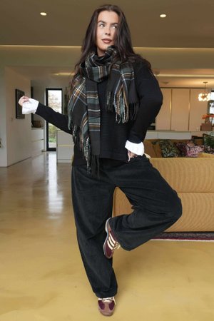 Gilbert Cord Barrel Pant Black /24=